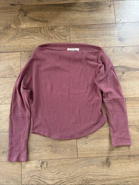 We the Free Dusty Rose Long Sleeve Boatneck Top
